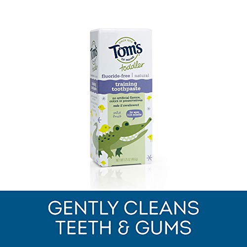 Tom's of Maine Toddlers Fluoride-Free Natural Toothpaste in Gel, Mild Fruit, 1.75 Ounce, 3 Count