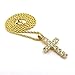Fashion 21 Micro Cross Pendant 24 inches Various Chain Necklace in Gold Tone (Gold - 2mm 24inches Rope Chain)