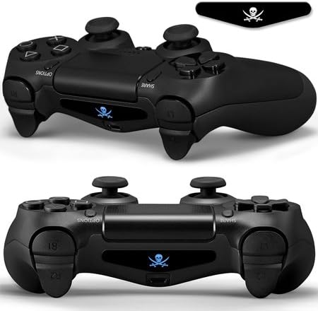 2x LED Sticker 2x Thumb Grips für PlayStation 4 Controller Light Bar Decal Skin Sticker – Skull Pirat