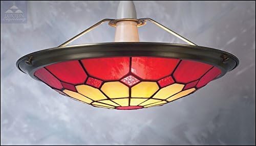 UPL21-30cm Ruby Bistro Design Tiffany Stained Glass Uplighter