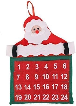 Polka Dot Sky Christmas Calendar 3 Advent Calendar - 11.8x15.7 Inch Countdown to Christmas Fabric Santa Claus Tree Pockets Gift Fabric Hanging Decor(Calendar 3)