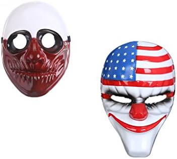 WeSurprise Payday 2 Game Mask Halloween Costume Cosplay Horror Theme Mask Set of 2 (Wolf and Dallas)