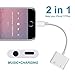 Lightning Jack Headphone Adaptor Charger for 8/8 Plus iPhone 7/7 Plus/iPhone X 10/iPad/iPod Earphone Adapter Headphone Aux Audio & Charge Adaptor,Connector Lightning Cable Support iOS 11 System