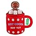 Christmas Masters 4 Foot Inflatable Hot Cocoa Mug Cup with Smiling Gingerbread Man Cookie and Marshmallows LED Lights Indoor Outdoor Yard Lawn Decoration - Cute Fun Xmas Holiday Blow Up Party Display