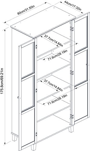 HOMESTAR 2 Door Storage Cabinet, White - Thumbnail 3