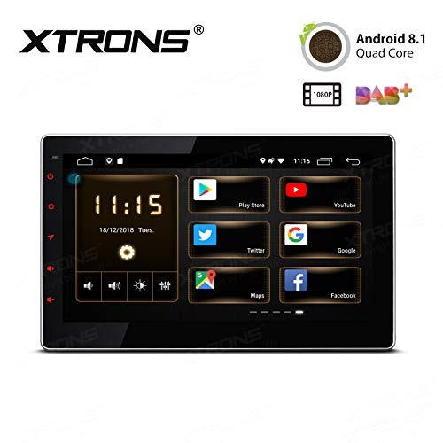 XTRONS 10.1 inch Touch Display Android 8.1 Quad-Core Car Stereo Radio Navigator GPS with USB Port Supports DVR 4G 3G OBD Backup Camera