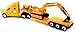 Heavy Construction Semi Trailer Remote Control RC Semi-Truck Ready To Run RTR w/ Removable Toy Excavator, Barrels (Colors May Vary)