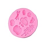 BESTONZON Vegetable Pumpkin Fondant Cake Mold Silicone Chocolate Mould Sugarcraft Decoration Baking Mould (Pink)
