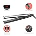 BERTA Professional Salon Flat Iron, Negative Ions Ceramic Hair Straightener,360° Swovel Cord 3D Floating Plate,LCD Digital Controls Temperature Control,Silver