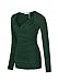 Simier Fariry Women's Long Sleeve Shirts Bottom Wrap Blouse Tops Green S