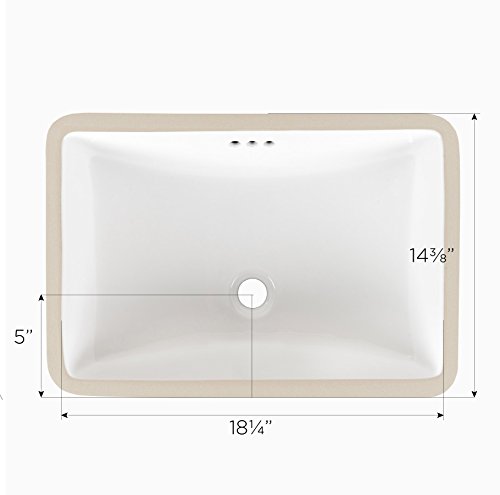 MAYKKE Bristol Ceramic Undermount Bathroom Vanity Sink in White YSA1092001