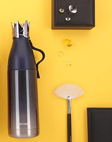 Yisinga Blue Crown thermos insulated stainless steel sports water bottle double wall vacuum Cup thermos flask with cup lid for drinks Gradient color creative thermos with cup on top for sports…