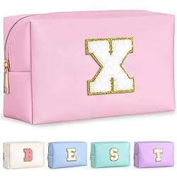 TOPEAST Initial Makeup Bags for Women, Personalized