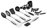 Internet’s Best Stainless Steel Utensils And Gadgets Set | 18-Piece | Whisk, Peeler, Spatula, Soup Spoons, Ladle, Can Opener, Measuring Cups And Spoons | Kitchen Equipment