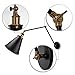 Lemonbest Industrial Swing Arm Wall Sconce Shade Adjustable Handle Rustic Loft Light Sconce Wall Lamp Fixtures E27 Black Metal