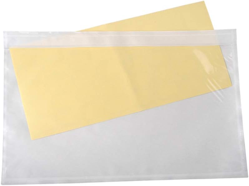 NUOBESTY 100pcs Self-Adhesive Transparent Packing List Envelopes Invoice Pouches for Shipping Labels for Logistics Bills Documents