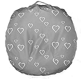 Water Resistant Removable Cover for Newborn Lounger | Unisex Grey Heart Design | Premium Quality Soft Wipeable Fabric | Great Baby Shower Gift | Fits Boppy Lounger