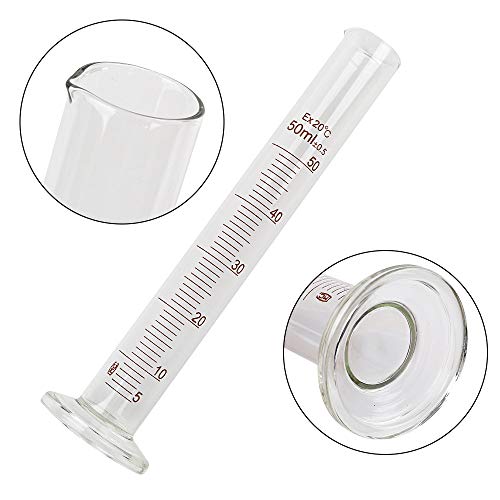 SUPERLELE Glass Graduated Measuring Cylinder Set 100ml 50ml 25ml 10ml 5ml with 2 Glass Stirring Rod, 3 Dropper and 2 Cleaning Brush - Thumbnail 5