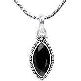 Silvebiz Gemstone Silver Pendant Necklace For Women, Handmade Jewelry, Natural Gemstone Pendant Necklace, Statement Jewelry Gift For Her