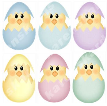Easter Chicks Card Making Toppers Pastel Craft Embellishments x 6