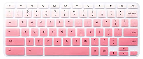 Keyboard Skin for 2018 2017 Acer Chromebook Premium R11 11.6 CB5-132T CB3-132 CB3-131, Acer Chromebook R 13 CB5-312T, Acer Chromebook 14 CP5-471, Acer Chromebook 15 CB3-532 CB5-571 C910 (Ombre Pink)
