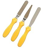 Professional Offset Spatula Set With Plastic Handle - 3-Piece Stainless Steel Icing Spatula Variety Set & Cake Decorating Tools, Flexible Resistant Blades, 2 Angled And 1 Straight