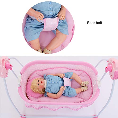 CBBAY Electric Cradle for Baby ,Automatic Baby Basket Electric Rocking Multi-Function Baby Swing Cradle Bed with Music (Pink) - Thumbnail 4