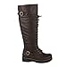Buckled Combat Lace Up Lug Sole Knee High Vegan Leather Punk Boots