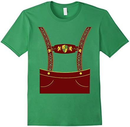 Men's Vintage Costume Lederhosen Oktoberfest T-Shirt 2XL Grass