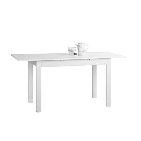 IOVIVO Esstisch Aidan, weiß ausziehbar 120-160X76,5X70 CM