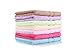 Taprilt Bamboo Rayon & Cotton, Small Hand Towel, Thin Style, Set of 7, (Pink, Yellow, Purple, Green, Acid Blue, Brown, Rose)