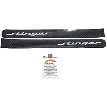 RPMTRADE Glossy Black Color Rear Tail Lamp Side Point Decal Carbon Sticker & E Logo Metal Sticker for 2018 2019 2020+ Kia Stinger