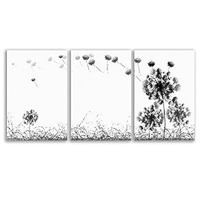 Abstract Ink Painting Artwork for Framed x 3 Panels