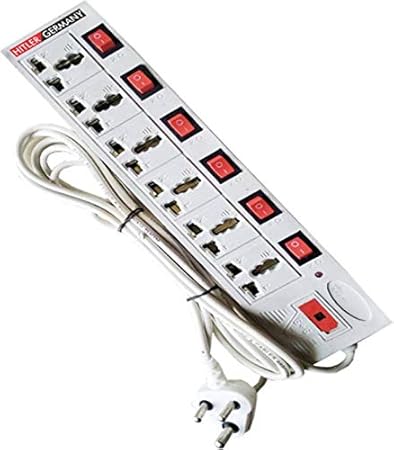 Hitler Germany HG-SW-6+6 White 6 Socket Surge Protector (White)