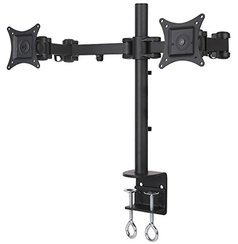 Heavy Duty Dual Monitor Desk Mount Fully Adjustable fits 2 Screens up to 27