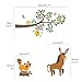 DECOWALL DW-1512N Scroll Branches and Animals Kids Wall Decals Wall Stickers Peel and Stick Removable Wall Stickers for Kids Nursery Bedroom Living Room
