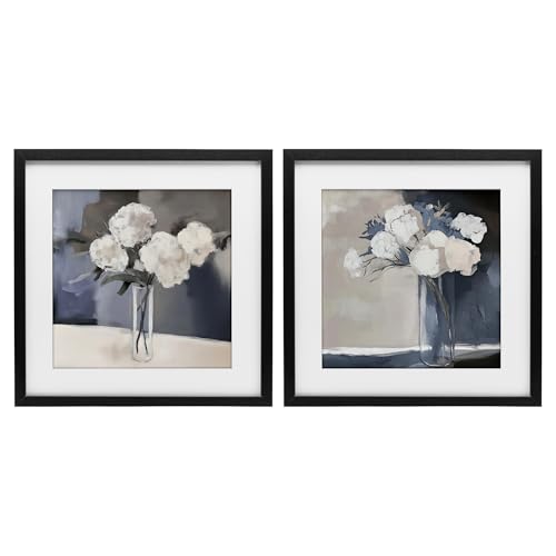Stupell Industries Gentle Hydrangea Petals 2 Piece Black Framed Print Under Gla…