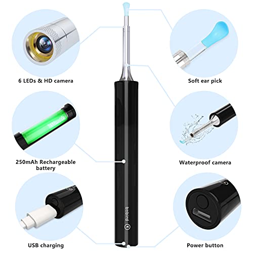 Ear Wax Removal Endscope 1080P FHD WiFi Ear Scope,Wireless iPhone Ear