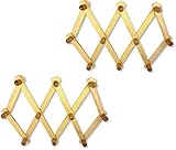 Expandable Wood Wall Rack, Durable Design, Metal Screws and Hangers, 11 7/8" x 3" Overall Dimensions, Smooth Wood Finish, Set of 2