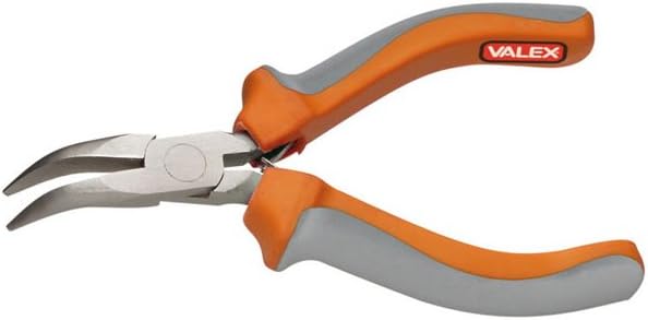 Valex Electronic Pliers 24 mm 125 mm Bent-Nose Pliers Tool Precision Soft Grip Body Head Nickel-Plated Steel