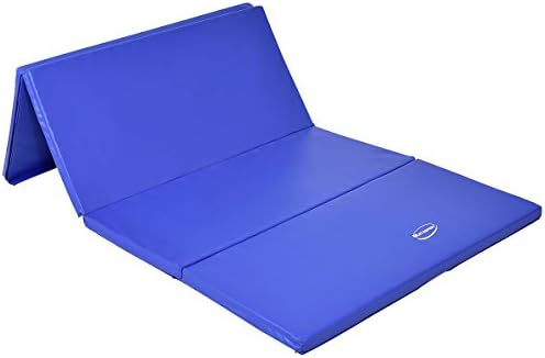 MAT EXPERT 4'x8'x2" Gymnastics Folding Mat Fitness Exercise Yoga Tumbling Mat, Blue