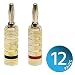 Monoprice 24k Gold Plated Speaker Banana Plugs, Closed Screw Type (12 Pairs) primary