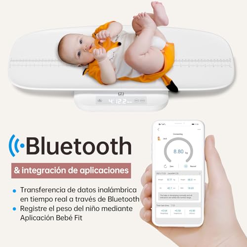MUJA Báscula Digital Multifuncional, Apta para Niño, Adultos, y Mascotas como Perros y Gatos, Báscula Hasta 150 KG con Función de Retención