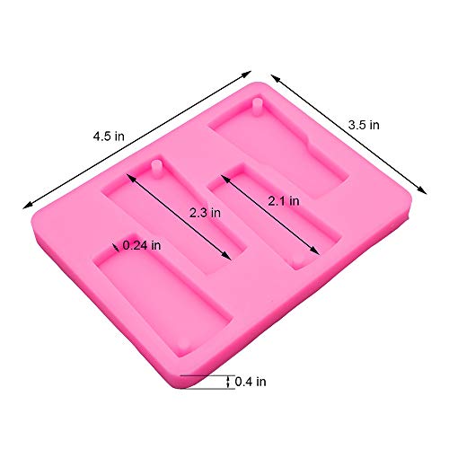 4-Cavity Tumbler Silicone Mold, Perfect Partner To Cup Turner, DIY Glossy Water Glass Shape for Perforated Key Chain Resin Clay Mold Crafts Tools Moulds for Plaster (Pink) - Thumbnail 2