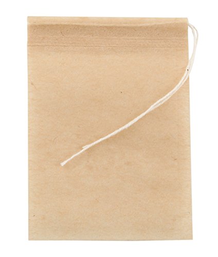 Empty SELF Fill Teabags, Unbleached Paper, COMPOSTABLE, Medium Size, Drawstring, 7x9cm, 100