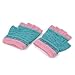 Flammi Kids Toddler Warm Half Fingerless Gloves Stretch Knitted (Aqua Blue)
