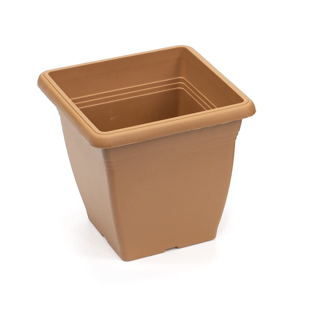 Tildenet Gardenware | Square Garden Flower Pot | 20cm |Terracotta|FPSQ21-T, Black