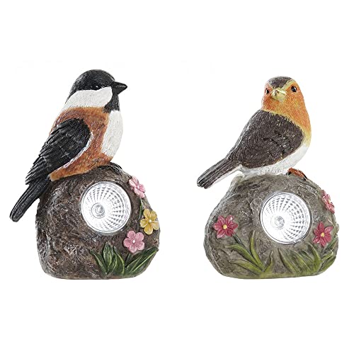 DKD Home Decor Solarleuchte, Mehrfarbig, aus Kunstharz, 9 x 7 x 13 cm, 2 Stück