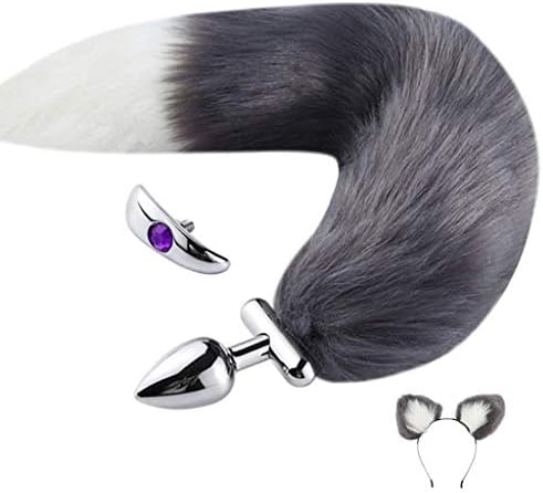 mylefolen Faux Fox Tail Metal Fun Plug With Ears Headband Romance Games Play Party Toy Love Gift for High Happy