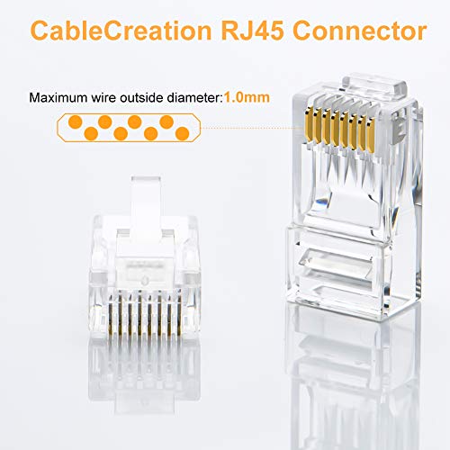 CableCreation Cat6 RJ45 Ends, 50Pack Cat6 Connector, Cat6 / Cat5e RJ45